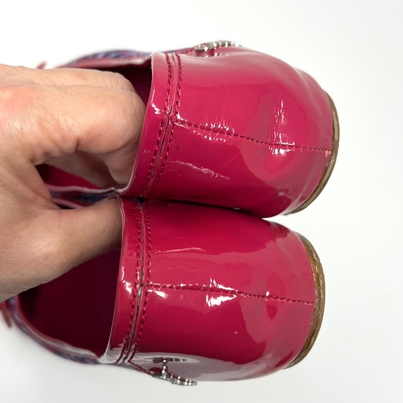 Coach Women's Remmi pink and blue patterned buckle ballet flats size 9.5 B - Picture 4 of 11